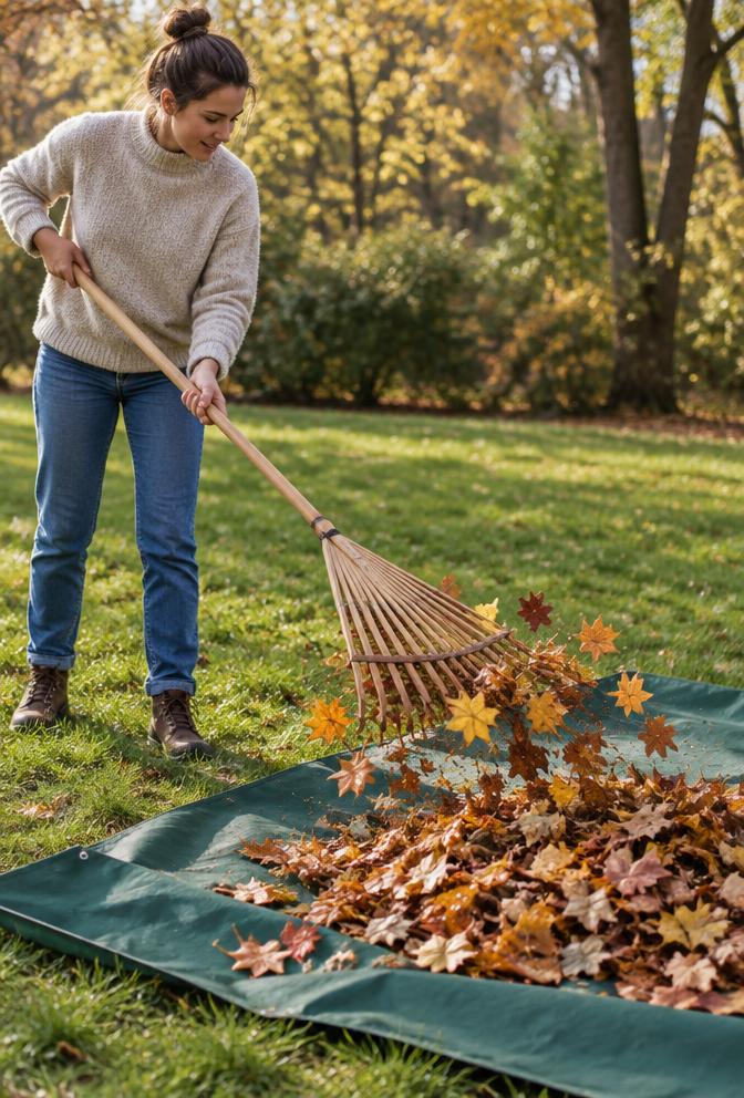 Rake debris on